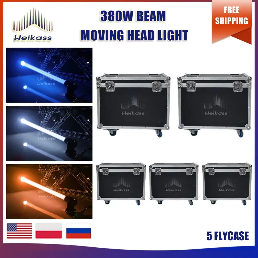 

No Tax 5Pcs Flycases For 380W Outdoor Moving Beam Head Light Cultural Tourism Roof Landmark Park Scenic Spot Engineering light