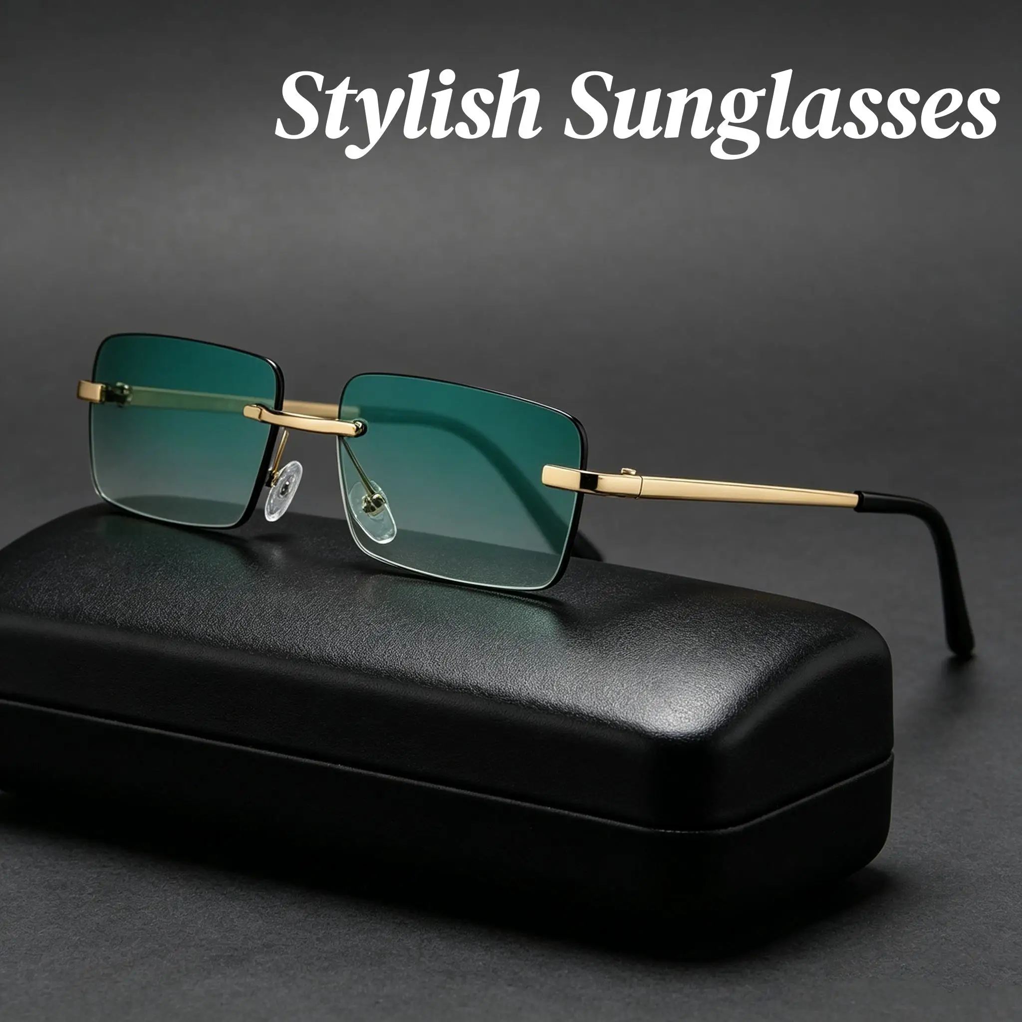 

Ladies' High-end Minimalist Party Sunglasses Fashion Square Frameless Sunglasses Outdoor UV400 Eyewear Women Stylish EyeGlasses