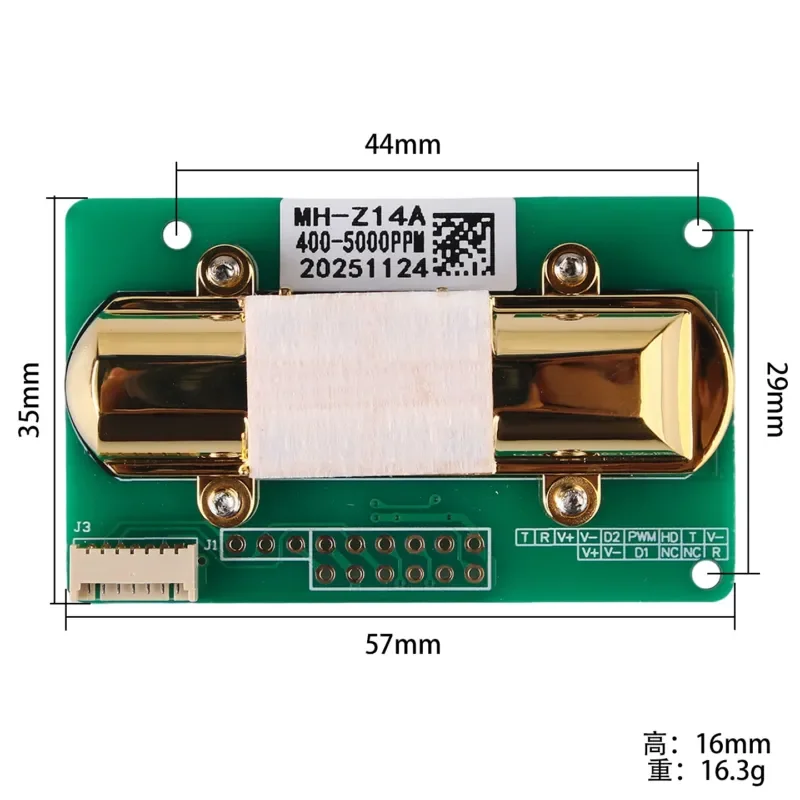 NDIR infrared carbon dioxide sensor module MH-Z14A serial PWM analog output 0-5000ppm