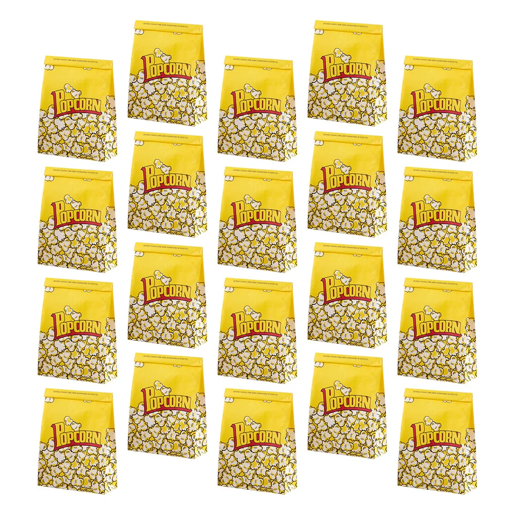 Bolsa de palomitas de maíz, contenedores prácticos, soporte a prueba de aceite, suministro de accesorios para aperitivos de una pieza, papel portátil, 50 Uds.