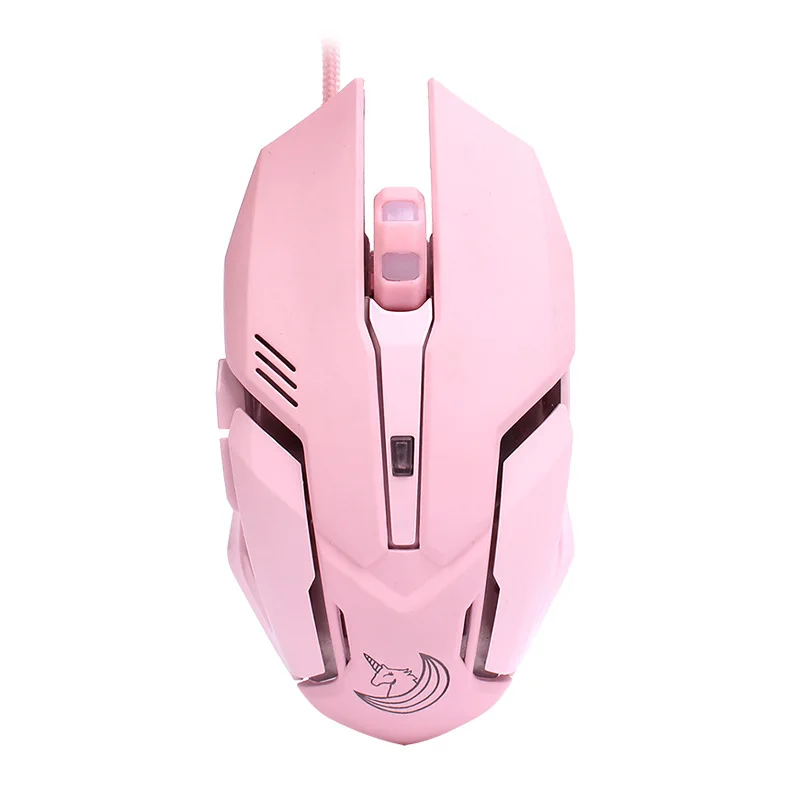 pink cute rainbow horse seven key esports mouse colorful glowing USB wired gaming mouse Creative gifts