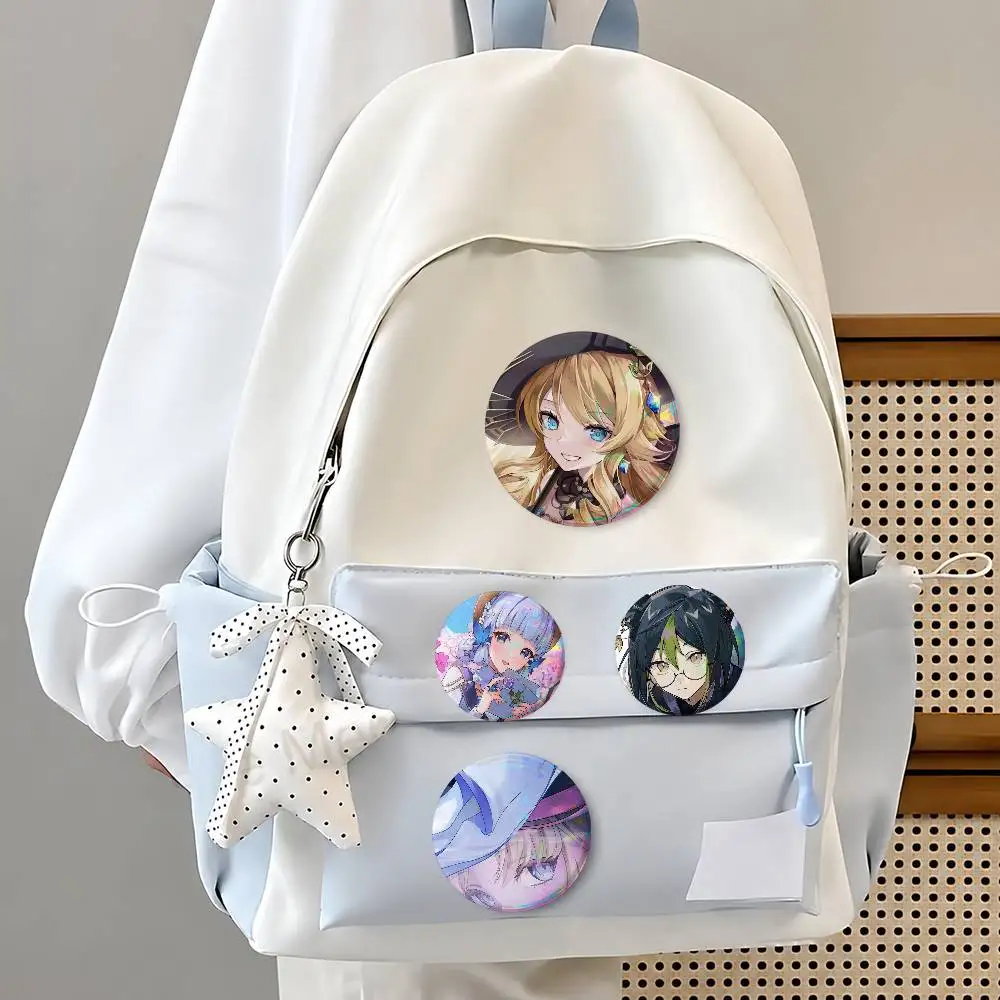 GenSE-hin Impact Anime Cute Cool Round Pin Badge Set For Anime Game Music Cartoon Fans Backpack Denim Jacket Hat Decoration