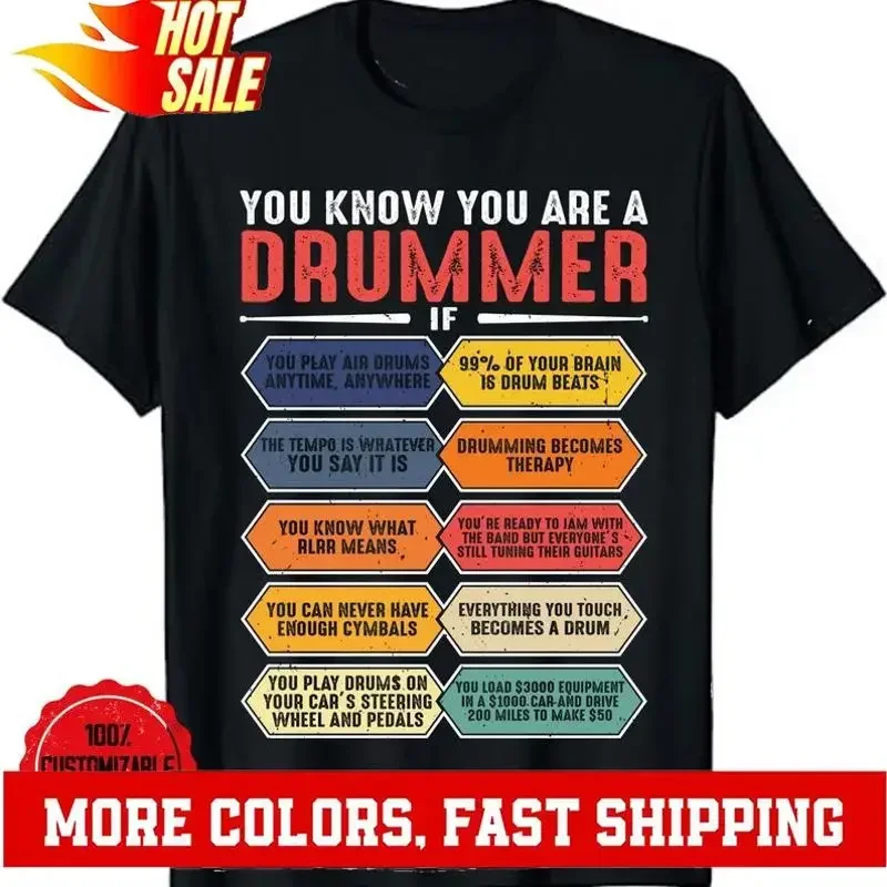 You Know Are Drummer If Play Air Drum Anytime T Shirt Funny