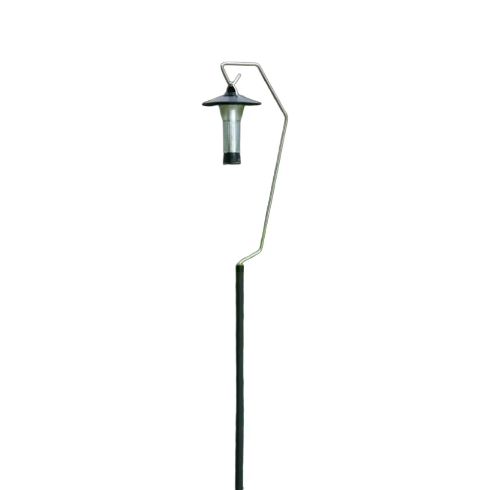 Ultralight Tent Pole Camping Light Stand For Outdoor Hiking Black silver Adjustable Camping Light Holder Stainless Steel Hooks