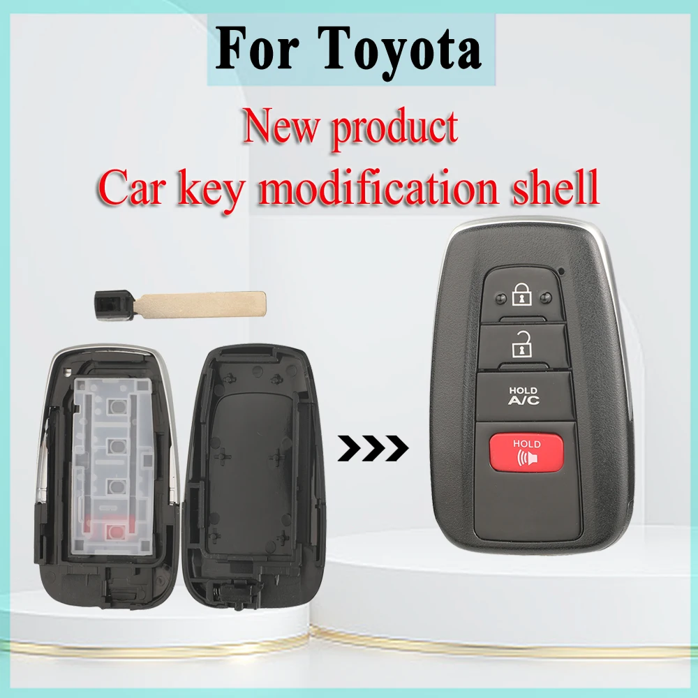 

Jingyuqin, 4 кнопки, новый сменный чехол для дистанционного ключа автомобиля, применимый: Toyota 3 + 1 шт. (A/c) для корпуса vvdi, без логотипа