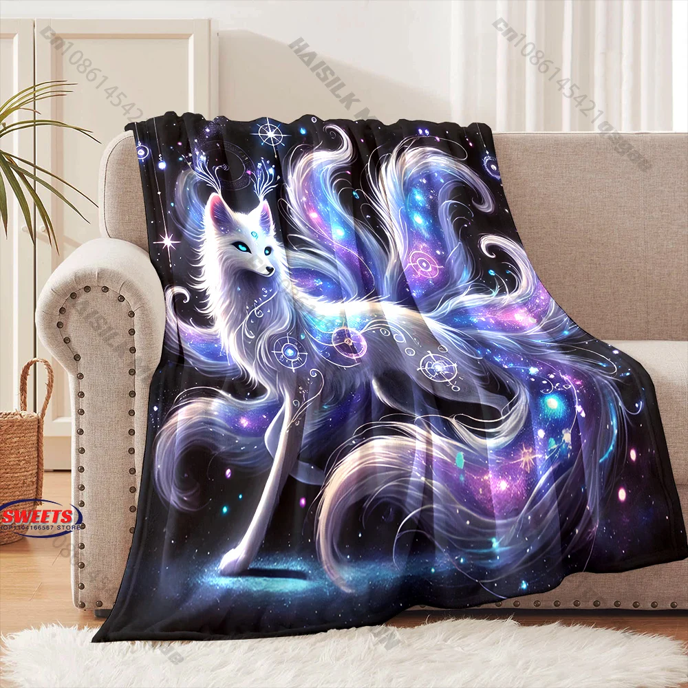 

Fantasy Fox Galaxy Blanket Multiple sizes kid's and adults' bedroom living room sofa decor blanket, Exquisite gift
