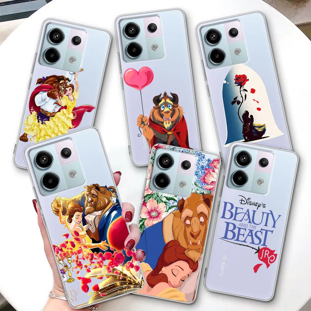 

Чехол «Красавица и Чудовище» для Xiaomi Redmi Note 14 10 11 11S 13 9 12 Pro Plus 13R 10S 8 9S, прозрачный чехол из ТПУ для телефона