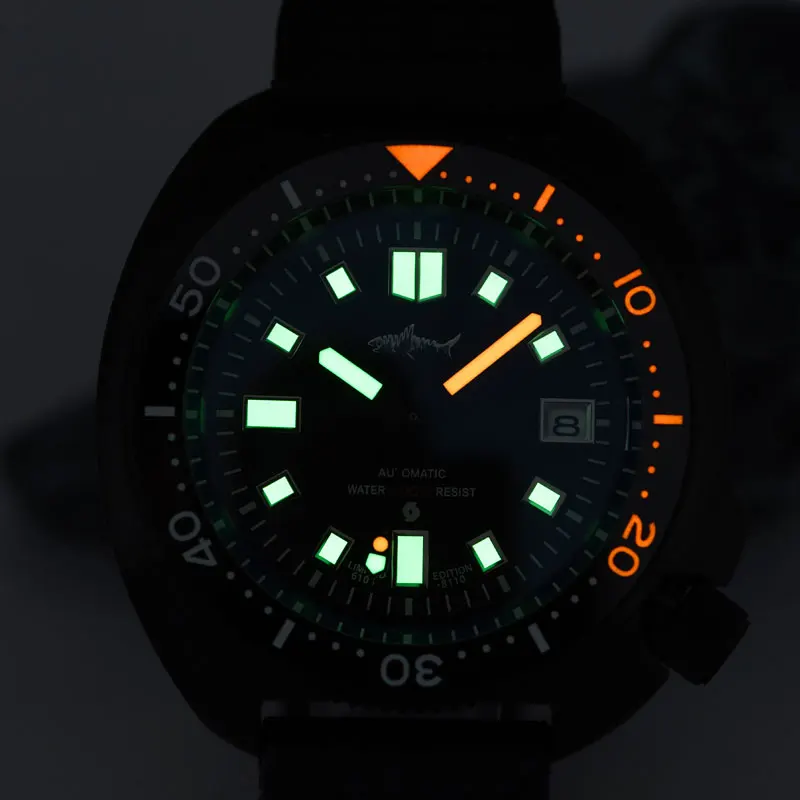 Heimdallr Men's Retro Turtle 6105 Dive Watch 44mm Black PVD Coated Sapphire Ceramic Bezel NH35 Automatic Movement 20Bar Lumed