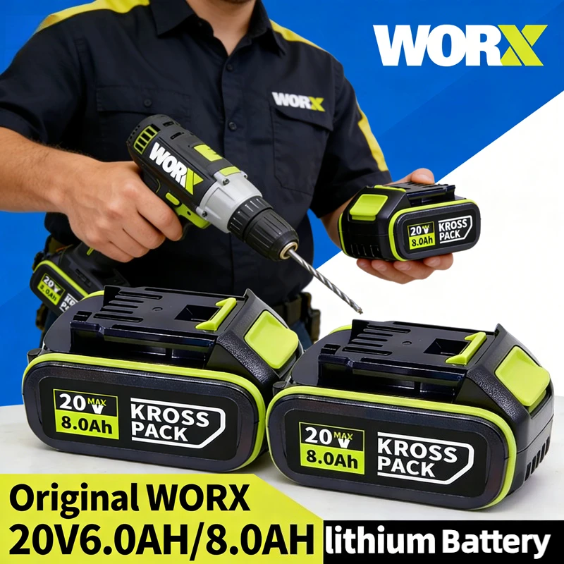 

Original WORX 20V 6000mAh 8000mAh Replacement Lithium ion Battery for WA3551 WA3551.1 WA3553 WA3641 WX373 Rechargeable Tools