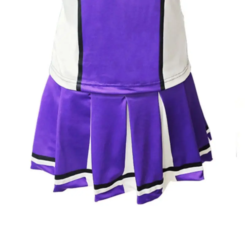 

Womens Cheerleader Uniform With Socks And Pompoms Cheerleading Dress Costume Outfit Halloween Performance Dance Sleeveless Dress