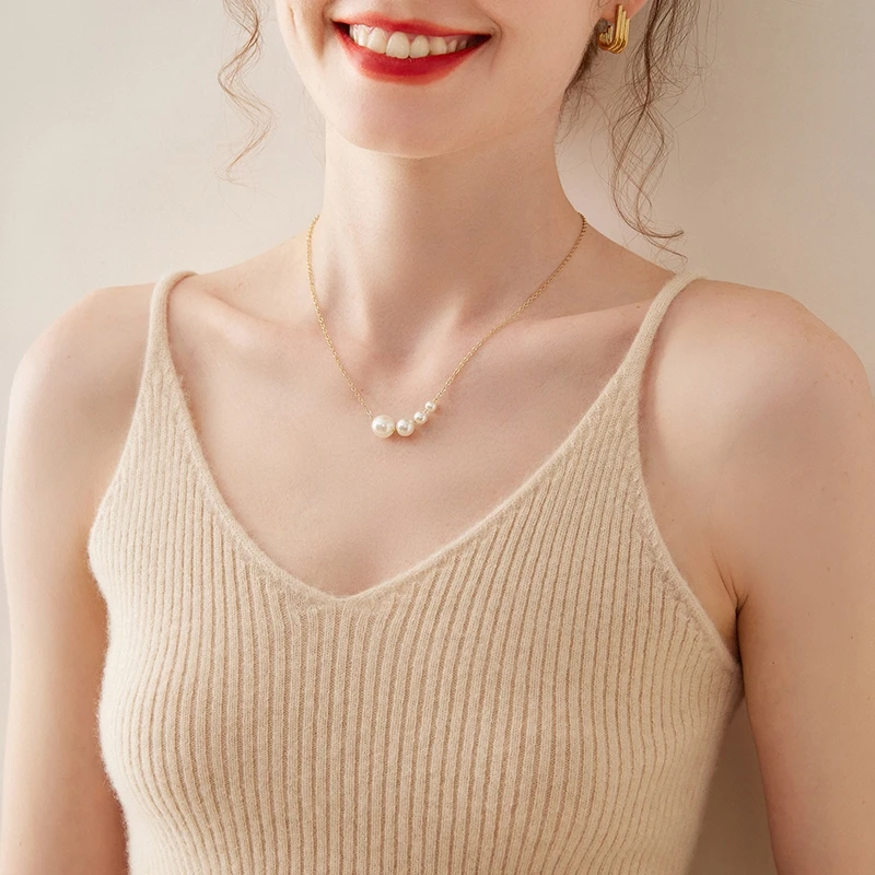 New Women Sexy 100% Goat Cashmere High Elasticity Vest Crop Fashion Tops V-Neck Tank Soft Warm Ladies Knit Camisole Basic Bottom