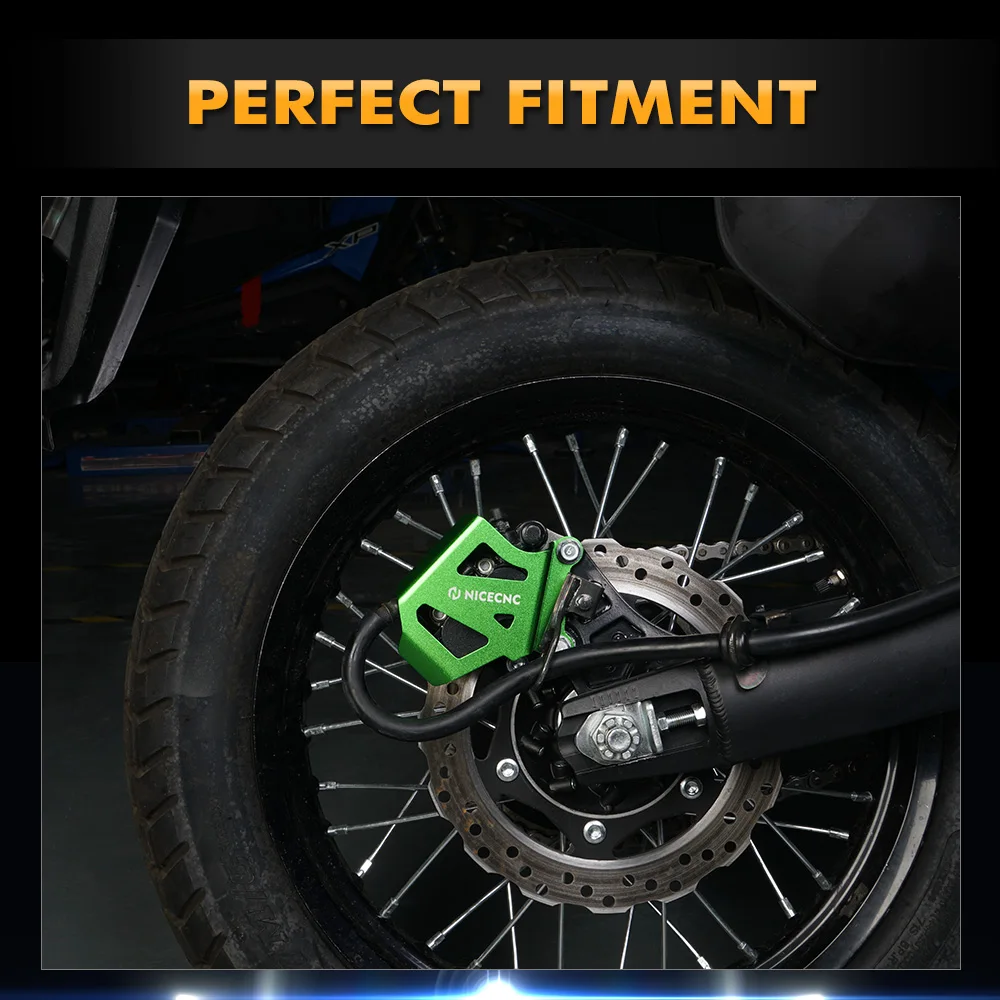

NICECNC Motorcycle Rear Brake Caliper Guard Protector For Kawasaki KLR650 KLR 650 2008-2024 2023 2022 2021 2020 2019 2018 2017