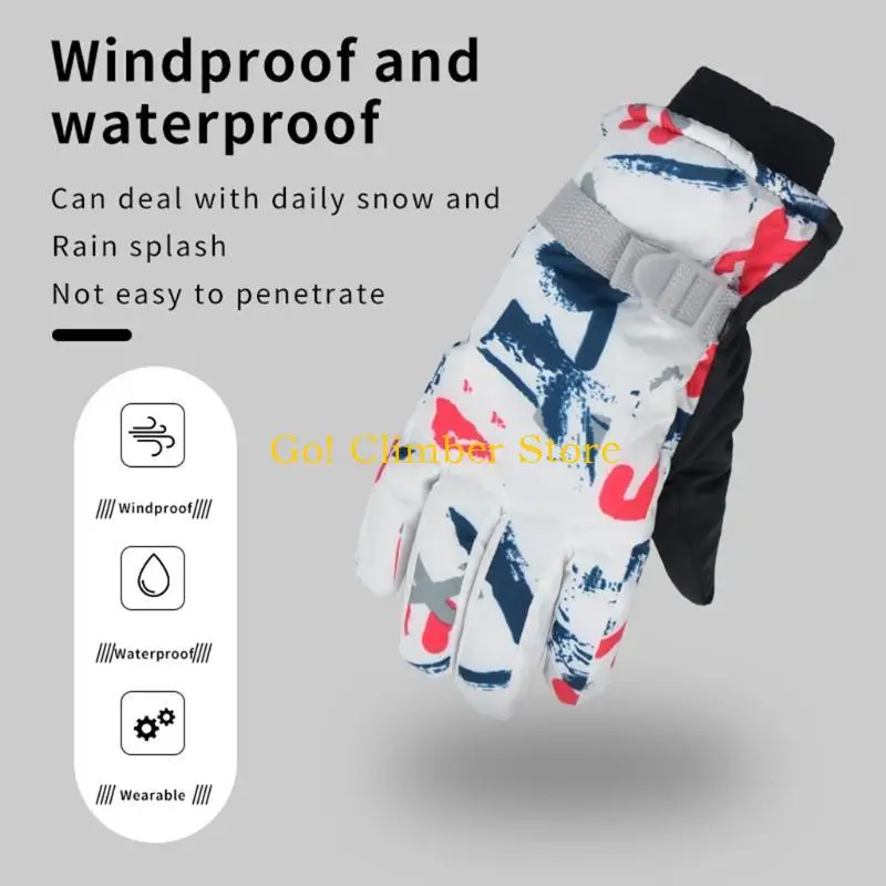 Q84C 남자와 여자 야외 스포츠 승리 방풍 및 따뜻한 겨울 장갑 두꺼운 컬러 일치 스키 커플 장갑