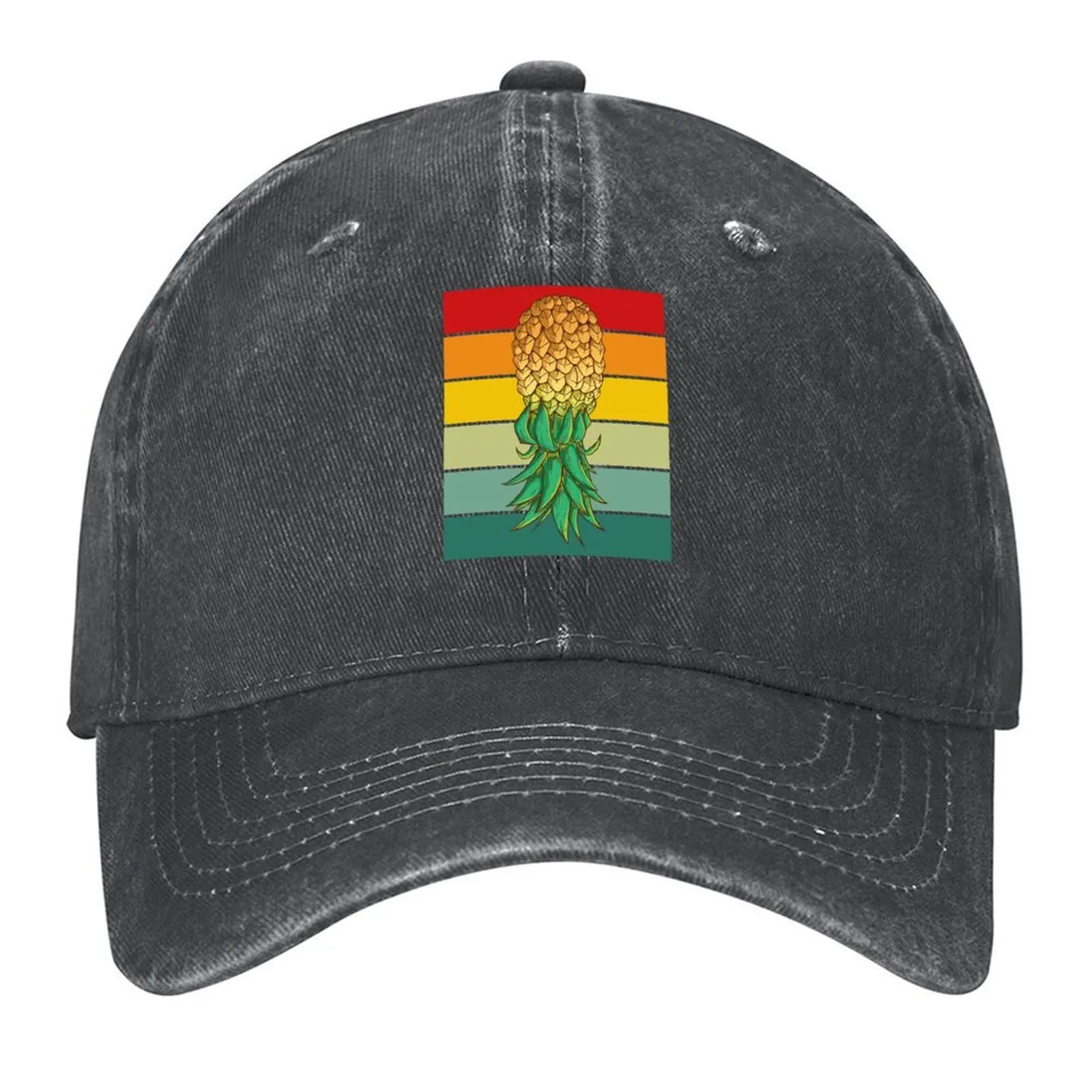 

Funny Upside Down Pineapple Swinger Retro Vintage Swinger Baseball Cap Luxury Hat golf hat genuine Sunhat Women Men's