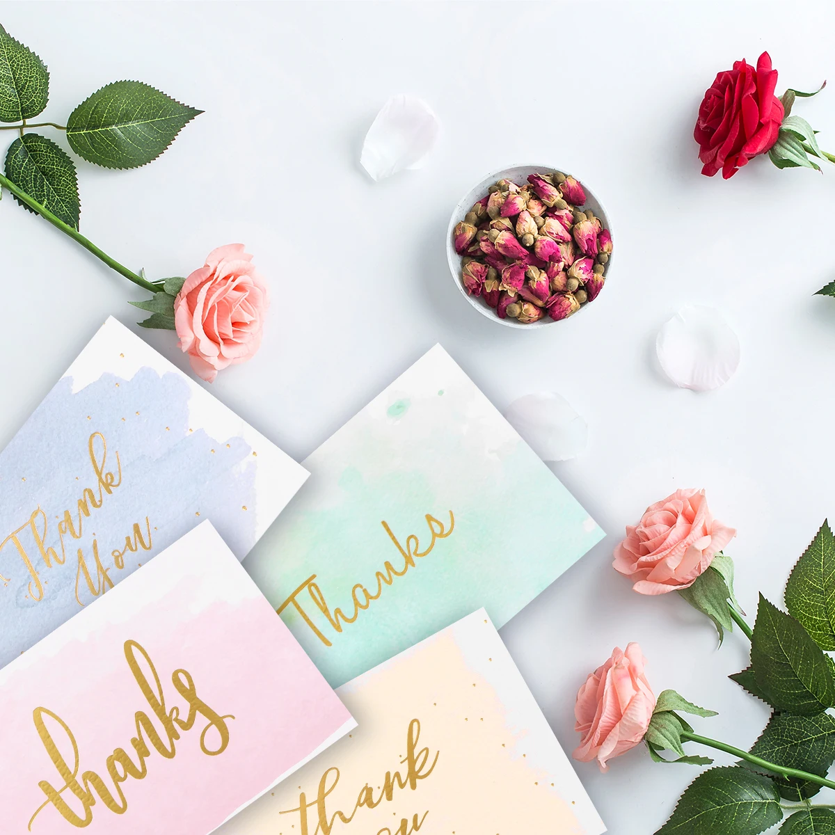 

Thank You Card Cards Thankyou with Envelopes Wedding Bronzing Baby Shower Greeting Holiday