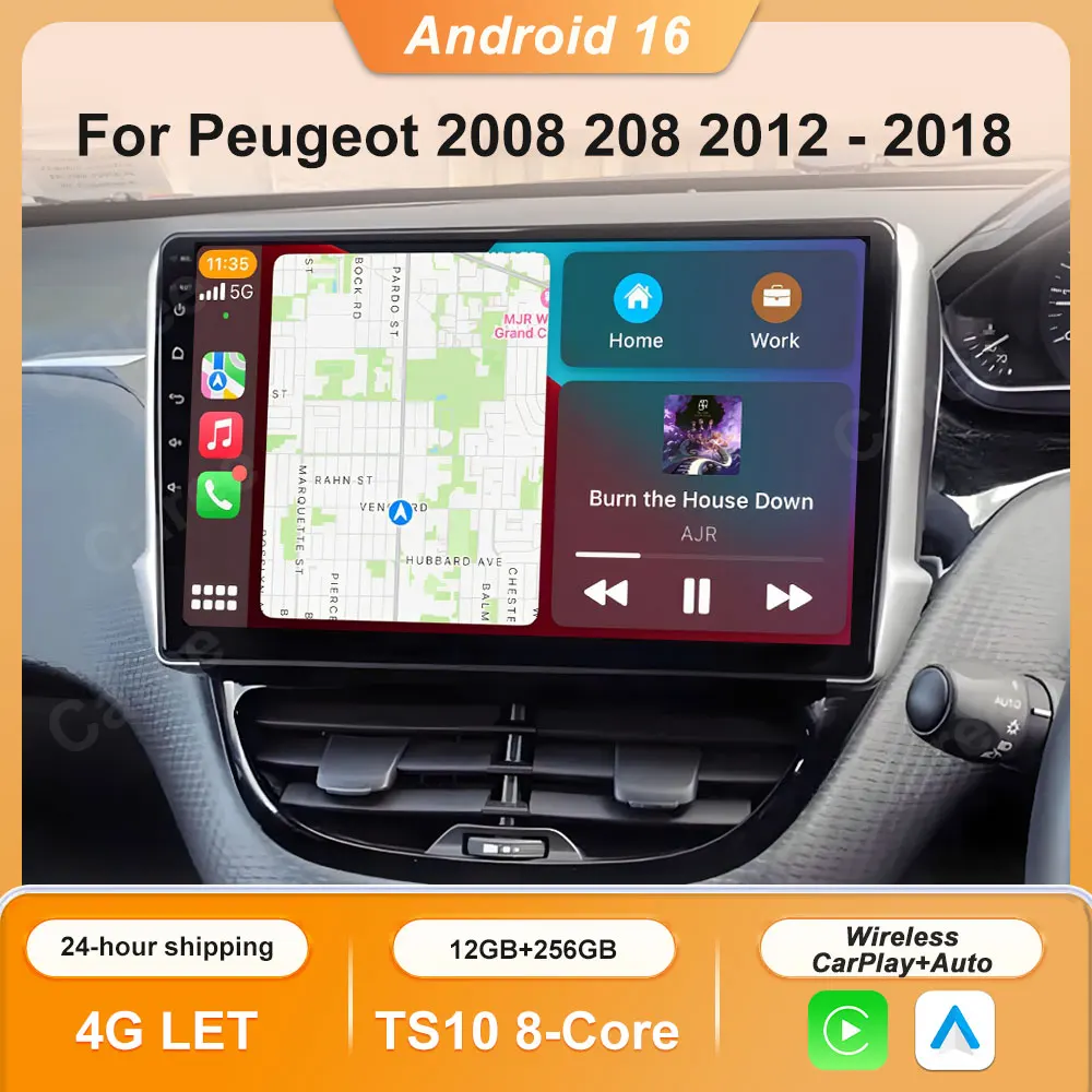 

Автомобиль Android для Peugeot 2008 208 2012-2018 Мультимедийный плеер Навигация GPS Carplay QLED Сенсорный экран Авто Стерео WIFI Без 2din