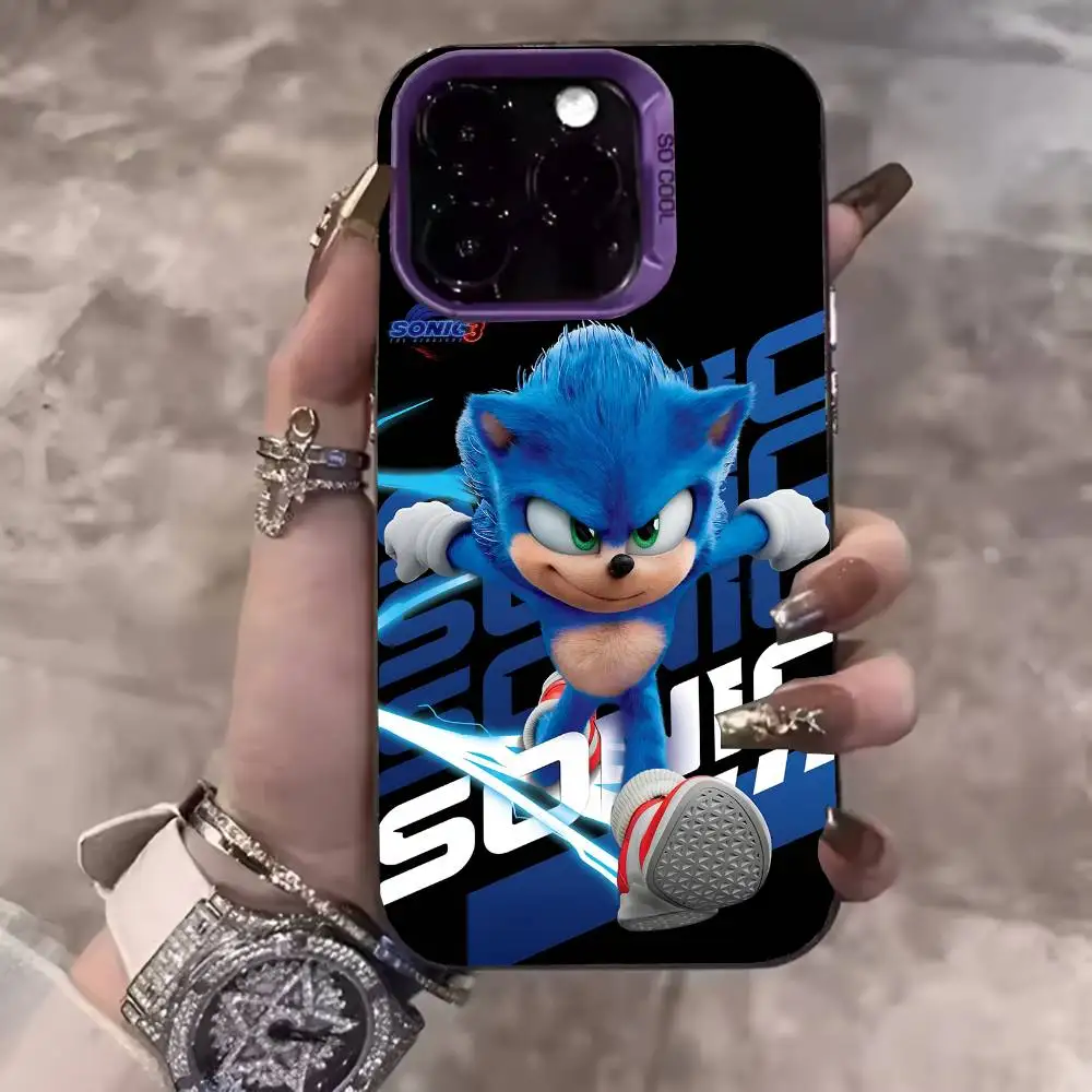 لعبة S-Sonic the H-Hedgehog 3 جراب هاتف IMD جراب هاتف آيفون 16 15 14 13 12 11 برو ماكس زائد غطاء فضي اللون