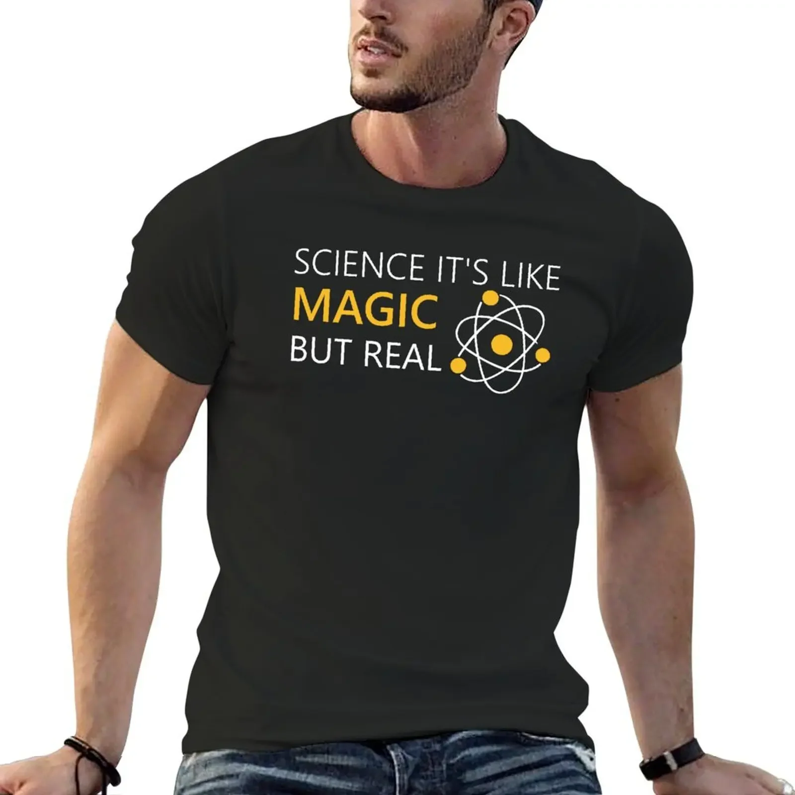 

Summer tops blanks heavyweights graphics tshirts for men Science it'slike magic but real Tshirt oversized harajuku graphic Funny