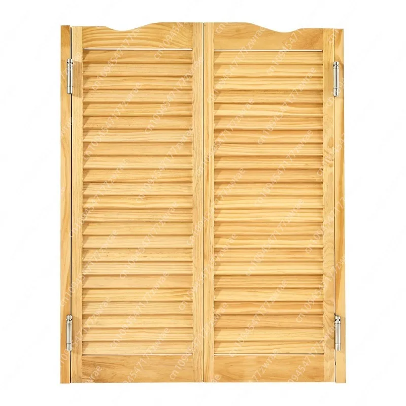 Pine Wood Sliding Saloon Doors 32x42 Inch Double Door for Log Cabins Side Opening