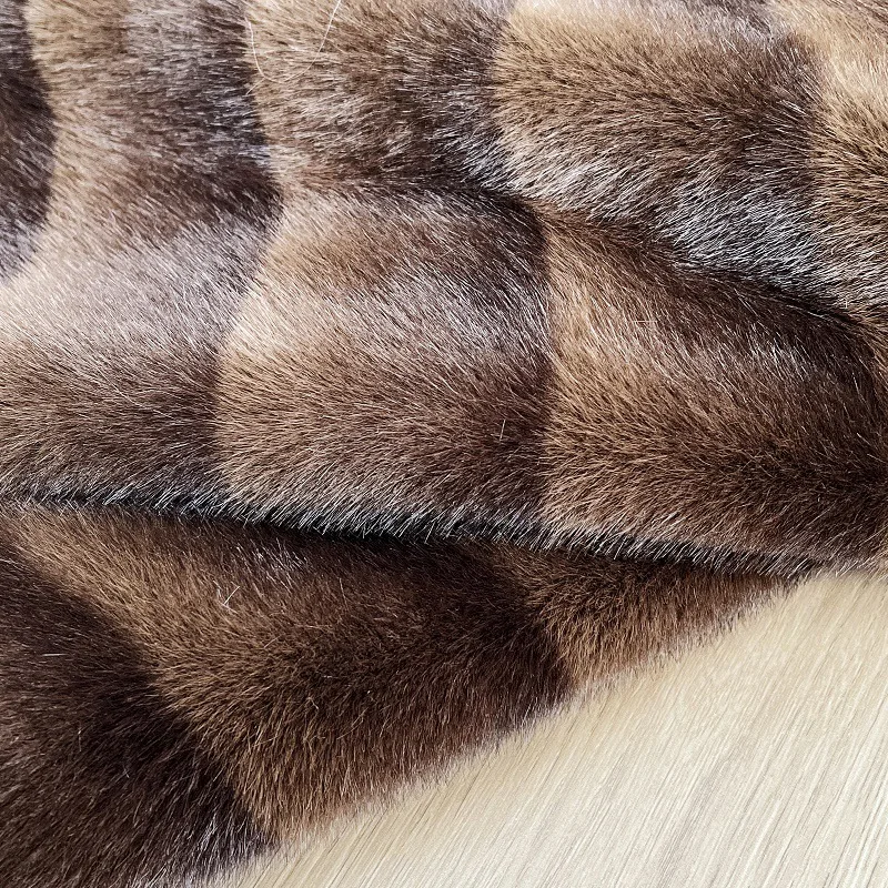 Colletto dentellato casual Gilet lunghi in pelliccia sintetica a righe caffè Giacche pelose in finto coniglio Cappotto soffice in peluche doppiopetto Cappotti caldi