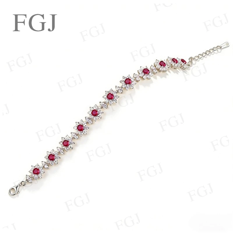 

Ruby Columbia Luxury Sunflower Bracelet Round VVS1 Sparkling Jewelry For Ladies Birthday Christmas Party Daily Outfit Wear