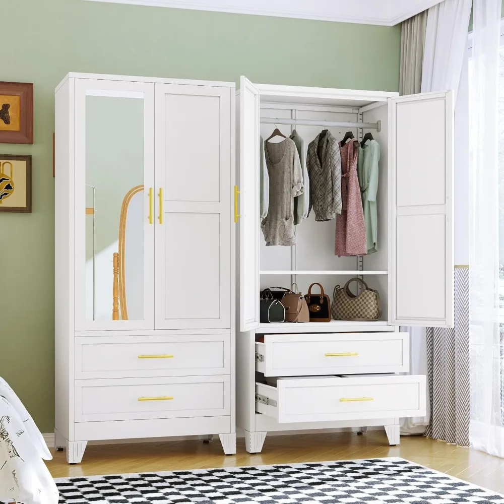 RIETERN Metal Armoire Wardrobe Closet, 71
