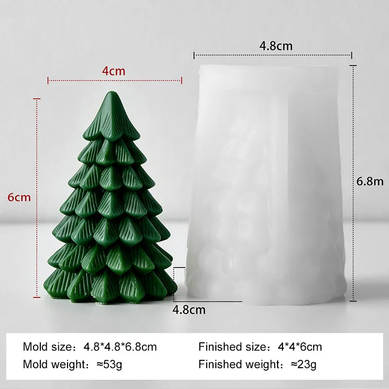 DIY Weihnachtsbaum-Serie Silikonform Handgemachte Aroma-Kerzen Gipsform Weihnachtsdekoration Kerzenherstellungszubehör