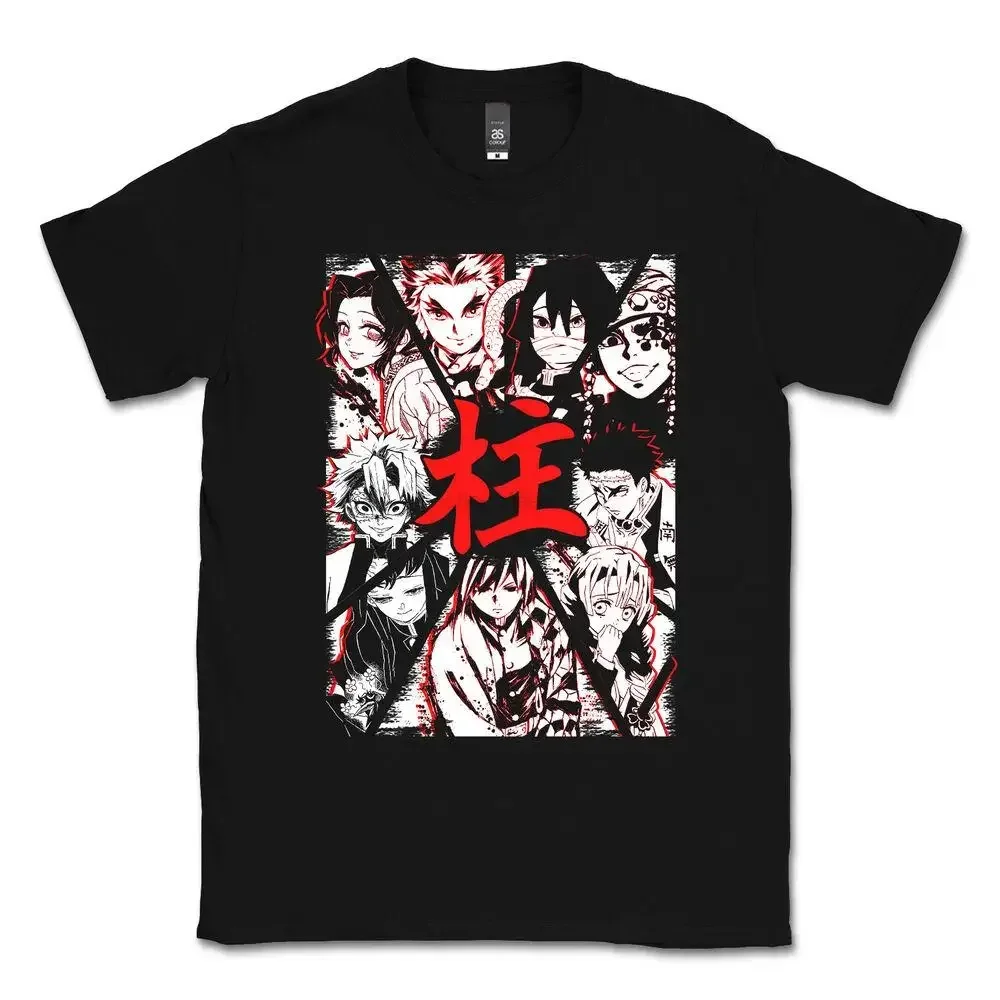 Brand New The Pillars Hashira Demon Slayer Anime T-Shirts in Black Size XS-3XL