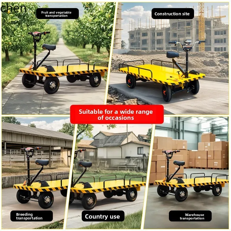 

QZT electric four-wheel flatbed truck pulling cargo truck