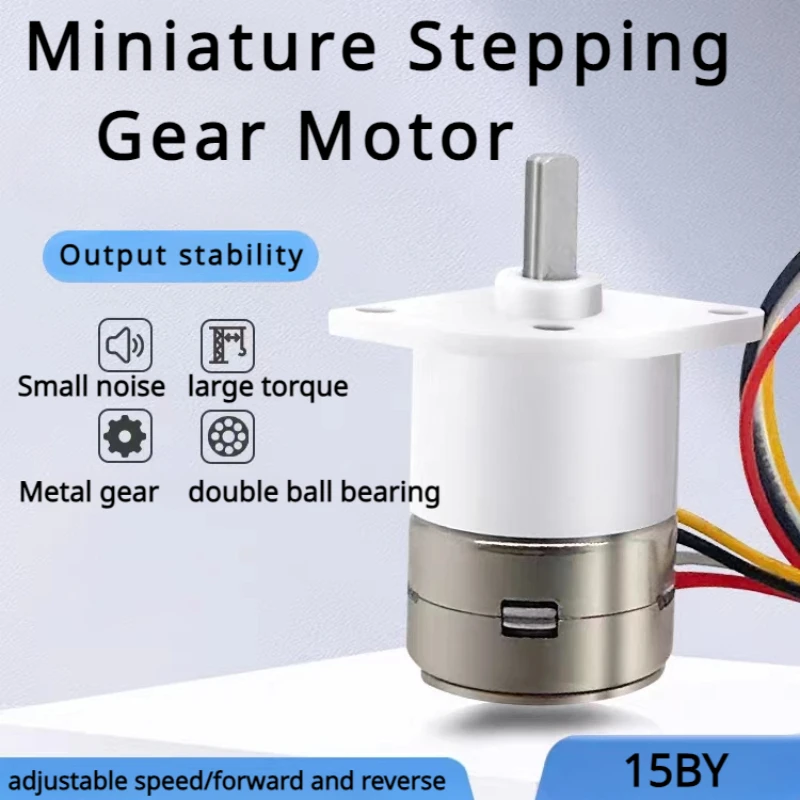 Electric DC 5V Mini 15mm Metal Gearbox Stepper Engine Step Gear Motor 2-phases 4-wires Gear Ratio 5:1/ 20:1/ 30:1-420:1