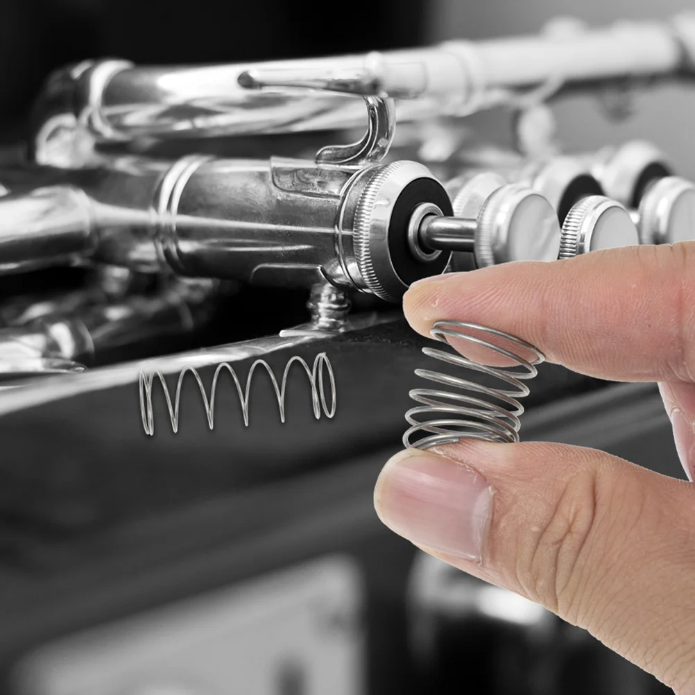 

6 Pcs Trumpet Part On Bass Spring for Copper Pipe Silver Stainless Steel Button Cap