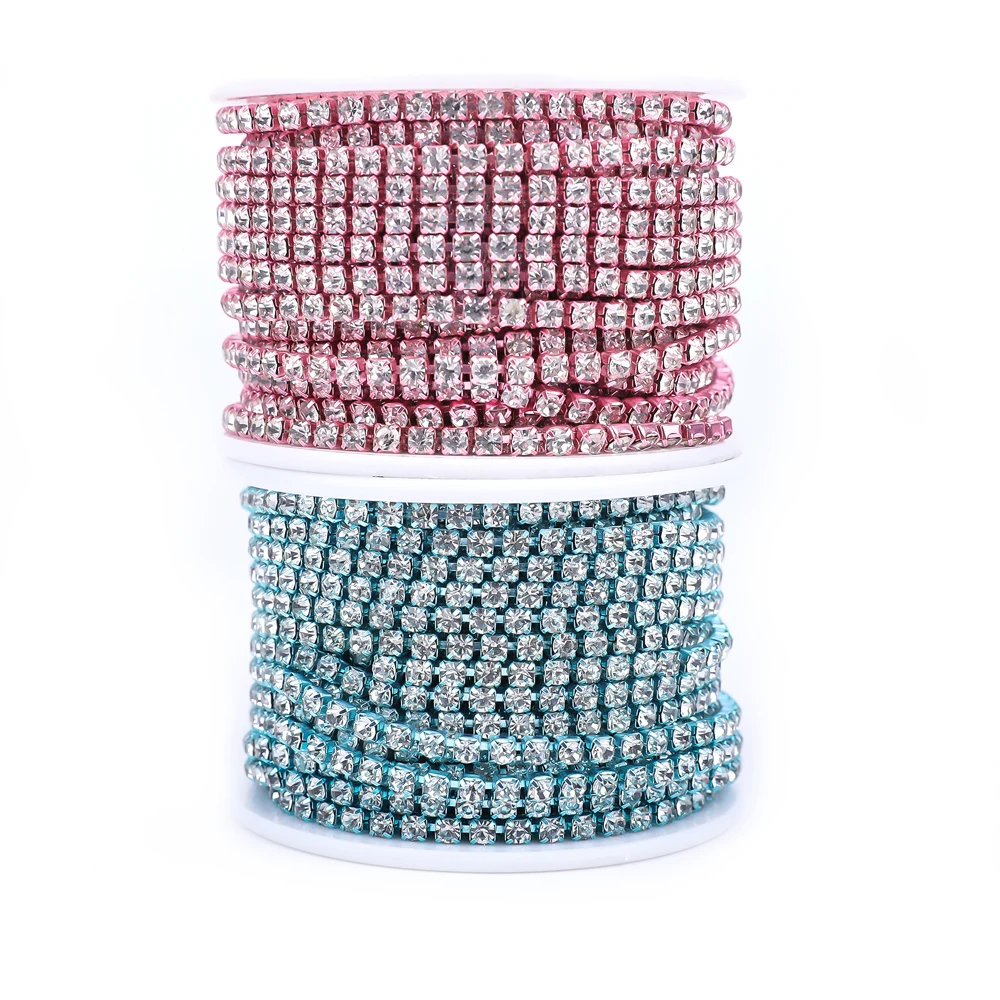 All Color Claw Chain Electrophoresis Rhinestones Trim Stone Gold Diamond Strass Decorative Applique Crystal Trimmings For Dress