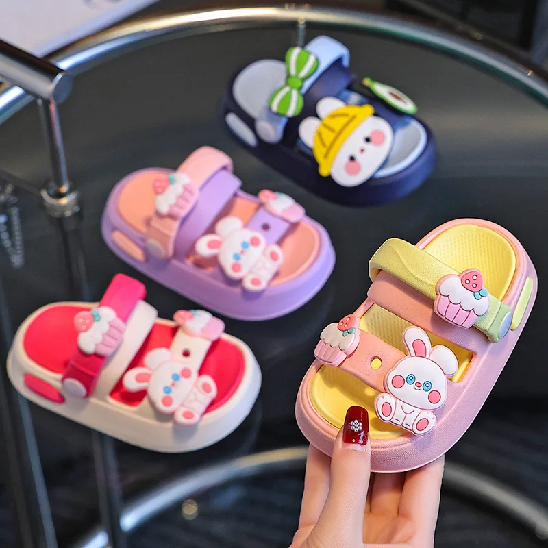 

Детские летние тапочки-кролики для дома, мягкие, нескользящие, для мальчиков и девочек, на каждый день