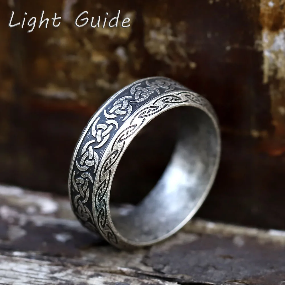 2022 NEW Men's 316L stainless-steel rings Vintage Viking Rune Ring  Amulet for teens fashion Jewelry Gifts free shipping