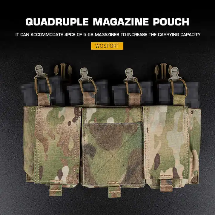 التكتيكية رباعية 5.56 مجلة GP الحقيبة Placard QASM مشبك اللوحة الأمامية ل CPC FCSK قوس JPC لوحة الناقل الادسنس سترة صيد #4