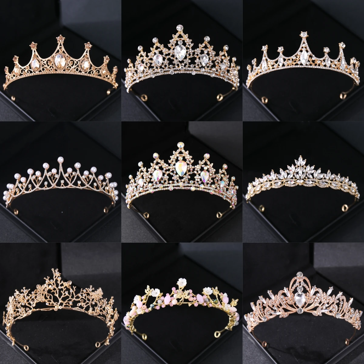 

Золотой цвет, хрустальные диадемы и короны, повязка на голову для женщин, вечерние стразы, свадебные аксессуары для волос, ювелирные изделия, корона, тиара
