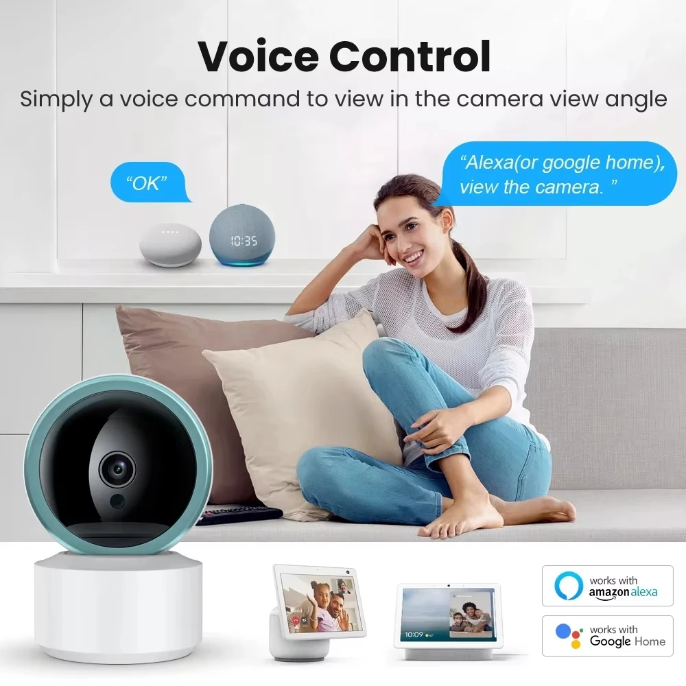 Security Wifi HD Night Vision Two-Way Audio Home AI Detection Baby Remote Monitor Wireless Security Camera