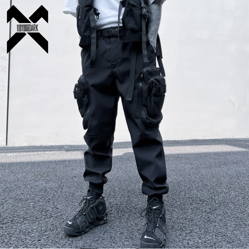 

Tactical Cargo Pants Men Fashion Functional Multi Pockets Trousers 2023 Spring Hip Hop Streetwear Pants Techwear Black