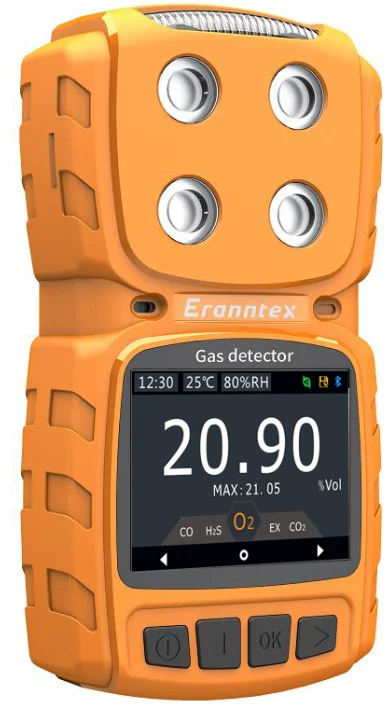 UpgradePortable alarm 4 in 1 Gas detector customize for LEL O2 H2S CO CO2 CH4 C2H4 VOCS PM O3 gas leak detector