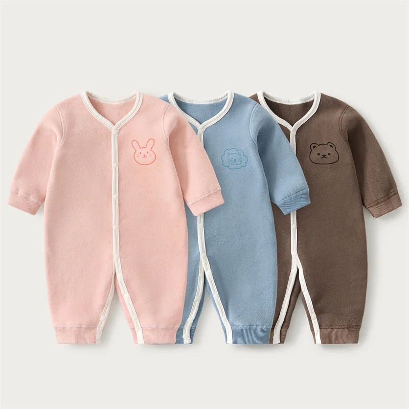 

Autumn Babies Clothing Romper Sleepwear for Newborns Soft Warm Plush Warm Jumpsuit Baby Girl Clothes Infant Boy