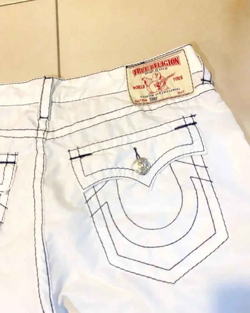 Pantalones cortos de mezclilla de pierna ancha para hombres y mujeres, pantalones de calle alta, sueltos, rectos, de verano, Y2k