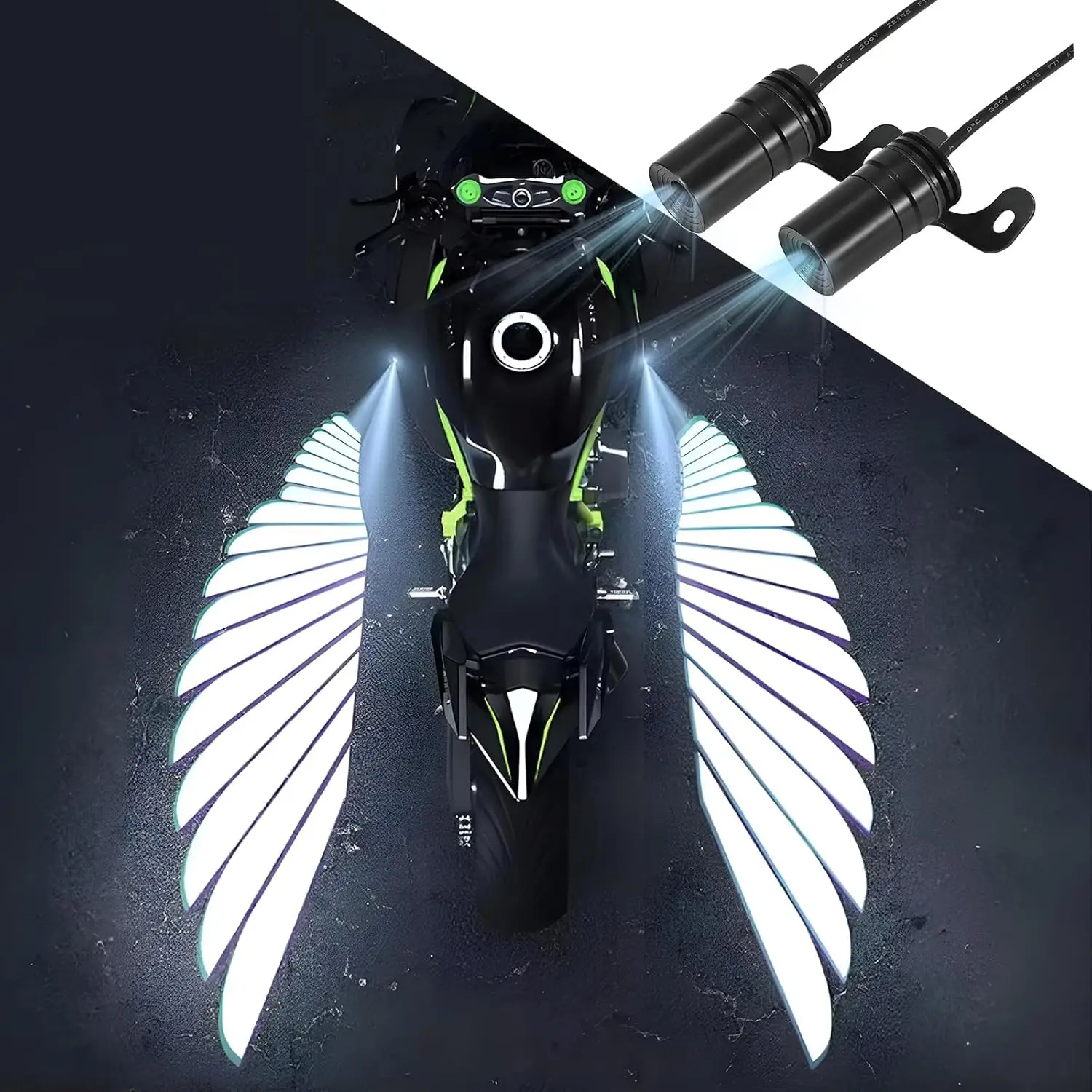

2Pcs Motorcycle Projector Lights , Universal Led Underglow Kit Underbody Waterproof Ghost Shadow Lights for Electric Scooters