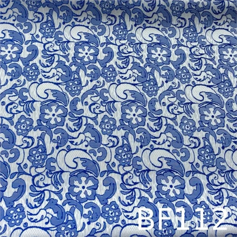 Lace-patterned yarn-dyed jacquard fabric blue and white porcelain dress evening gown suit cheongsam woven