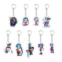 Acrylic Jinx Arcane Keychain KeyRing for Accessories Bag Jinx Pendant Keyring Key chain Jewelry Fans Gifts