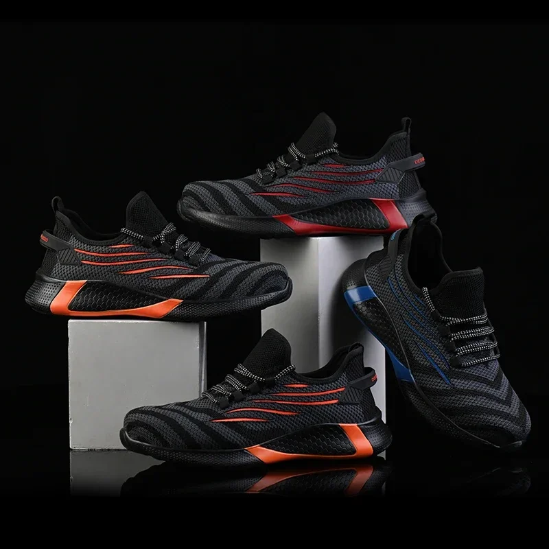 New 2026 Lightweight Breathable Men Safety Shoes Steel Toe Work Shoes For Men Anti-smashing Construction Sneaker With Reflective