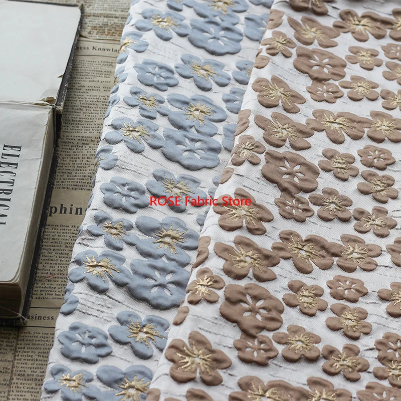 

Окрашенная пряжа, золотая нить, тисненая цветочная жаккардовая ткань, сумки, обувь, платье, ткань для шитья своими руками, 100 см x 140 см