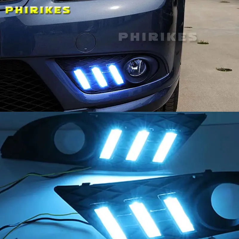 

1 пара DRL для Ford Focus 2007 седан дневные ходовые огни светодиодные противотуманные фары крышка дневного света с желтым указателем поворота