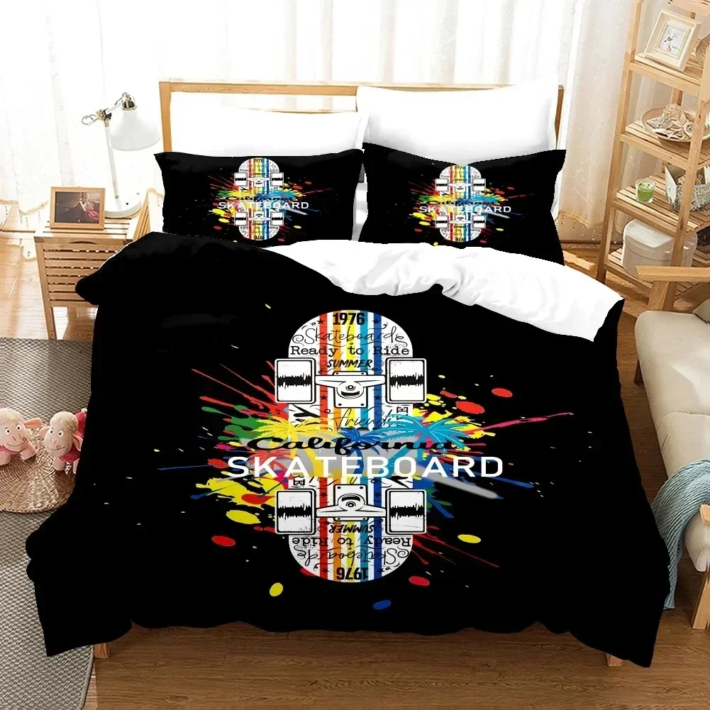 

3D Print Scooter Skateboard Fashion Bedding Set Single Twin Double Queen King Cal King Size Bed Linen Set