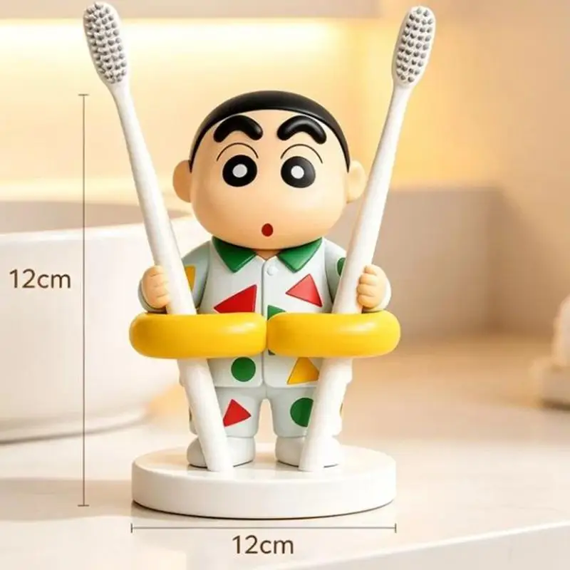Cute Toothbrush Holder Cartoon Crayon Shin-Chan Anime Home Couple Toothbrushes Storage Rack Bathroom Washbasin Toothbrush Shelf