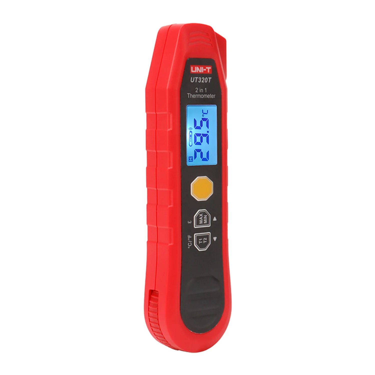 UNI-T UT320T 2-in-1 Thermometer Industry Infrared and Probe Measurement High Accuracy Industrial Thermometers Backlit LCD.